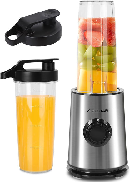 Mixeur Blender avec 2 Bouteilles Portables de 800ml, pour Smoothie Milk-shake Fruits